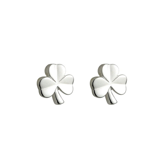 Sterling Silver Shamrock Stud Earrings