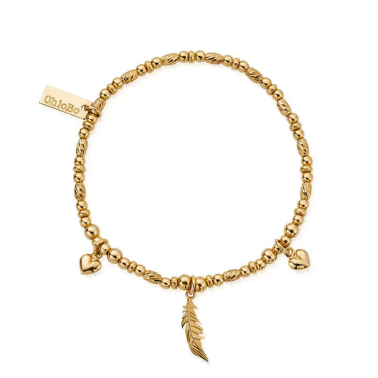 ChloBo Yellow Gold Plated Love & Courage Bracelet