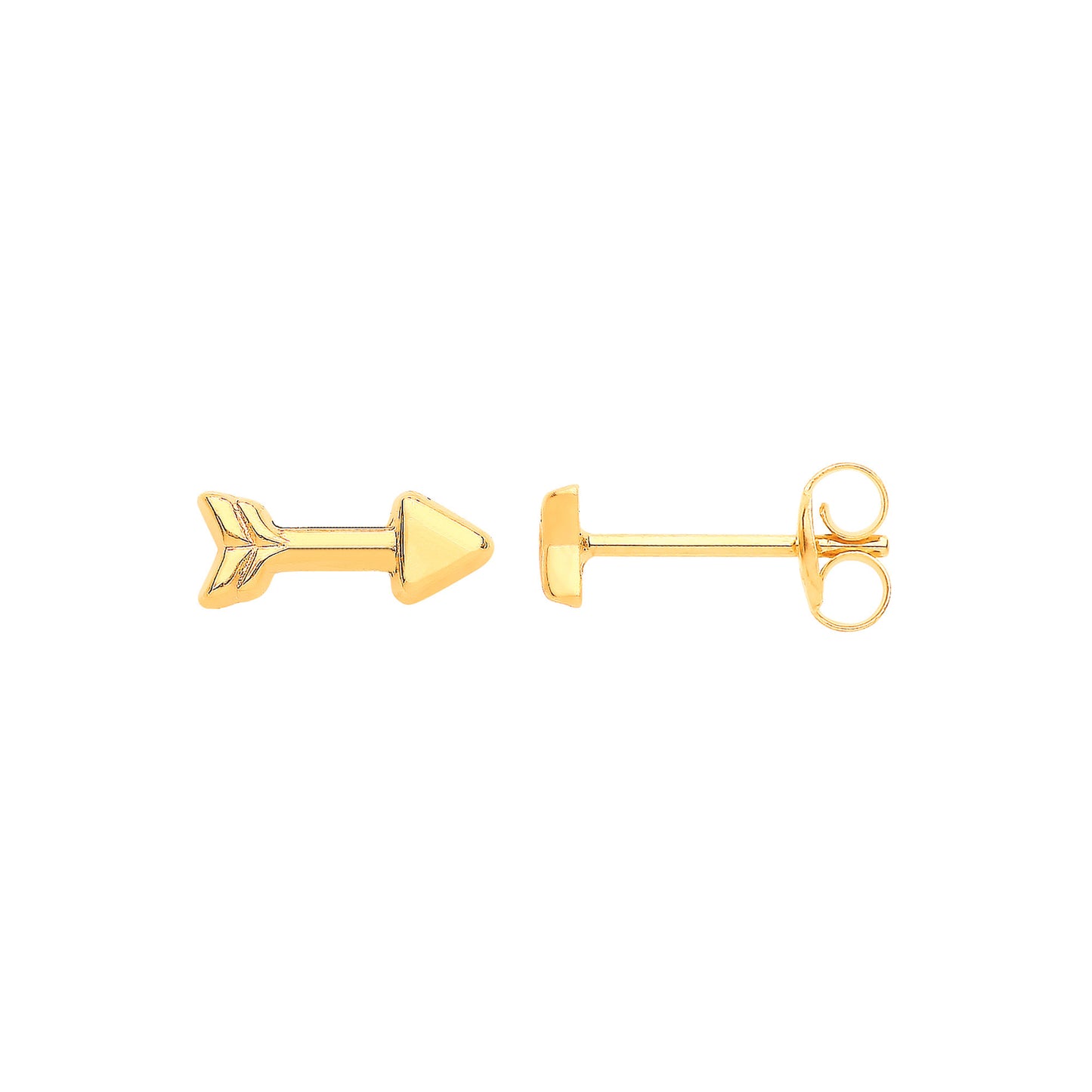 9ct Yellow Gold Tiny Arrow Stud Earrings