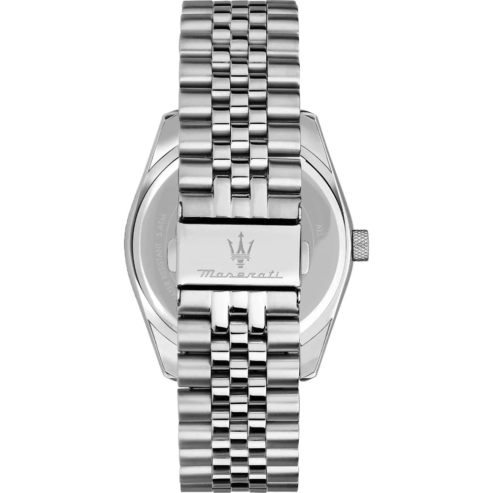 Maserati 43mm Attrazione Black Dial Stainless Steel Date Window Bracelet Watch