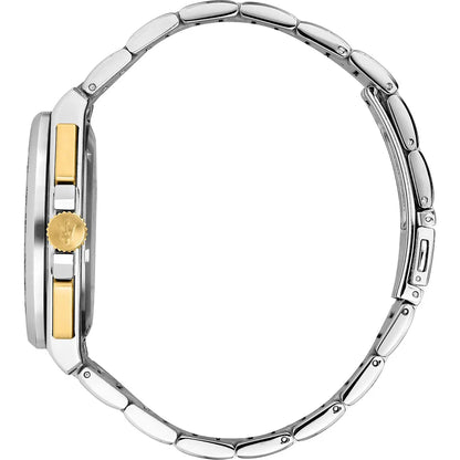 Maserati 43mm Velocità Two-Tone Stainless Steel Black Dial Chronograph Bracelet Watch