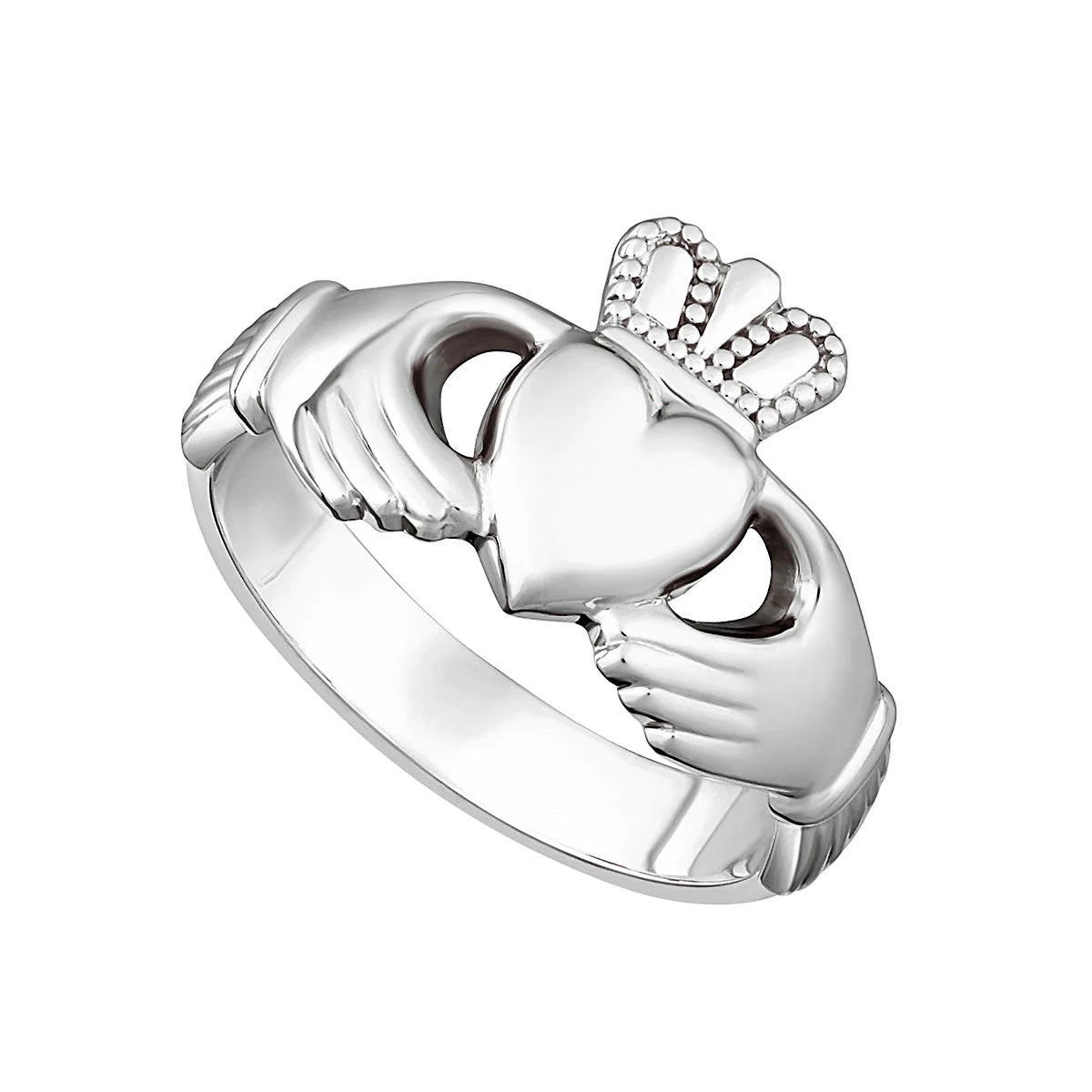 Sterling Silver 13mm Heavy Claddagh Ring