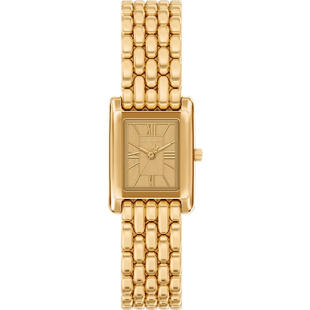 Michael Kors 20mm Ladies Petite Essex Gold-Tone Rectangle Dial Watch