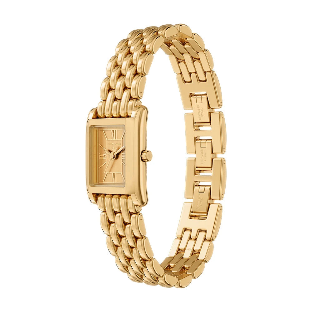 Michael Kors 20mm Ladies Petite Essex Gold-Tone Rectangle Dial Watch