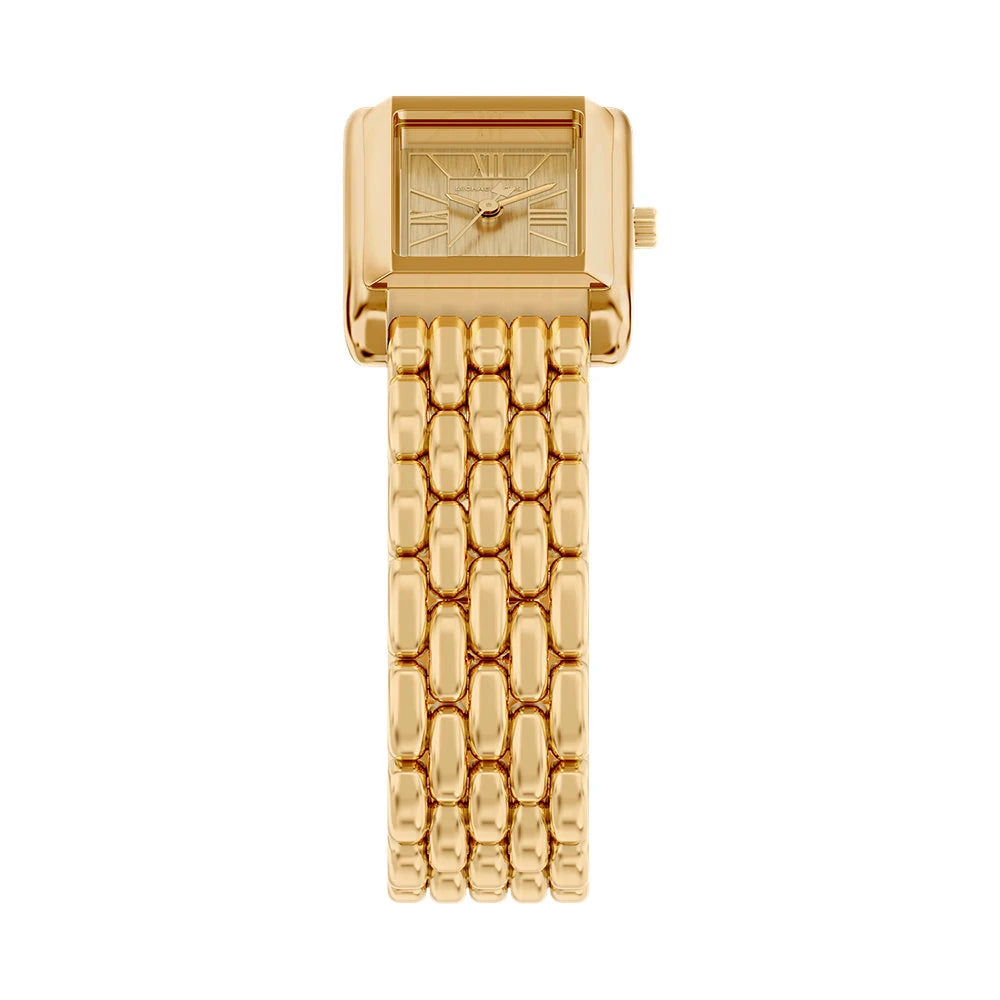 Michael Kors 20mm Ladies Petite Essex Gold-Tone Rectangle Dial Watch
