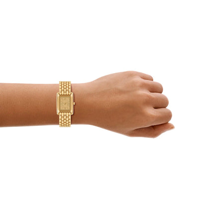 Michael Kors 20mm Ladies Petite Essex Gold-Tone Rectangle Dial Watch