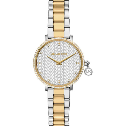 Michael Kors 32mm Ladies Pyper Pavé Two Tone Stainless Steel Bracelet Watch