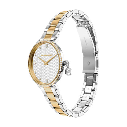 Michael Kors 32mm Ladies Pyper Pavé Two Tone Stainless Steel Bracelet Watch