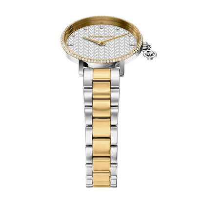 Michael Kors 32mm Ladies Pyper Pavé Two Tone Stainless Steel Bracelet Watch