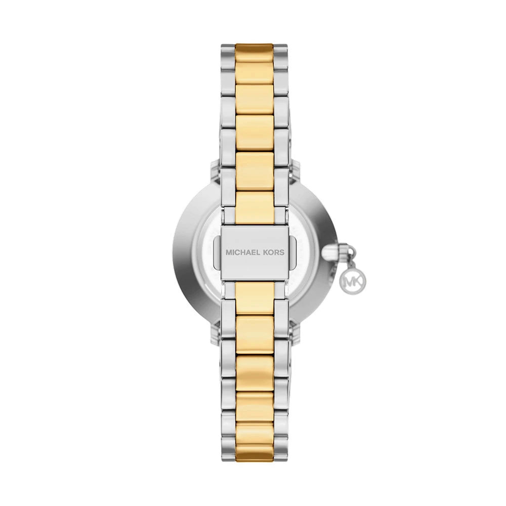 Michael Kors 32mm Ladies Pyper Pavé Two Tone Stainless Steel Bracelet Watch