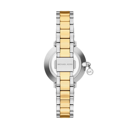 Michael Kors 32mm Ladies Pyper Pavé Two Tone Stainless Steel Bracelet Watch