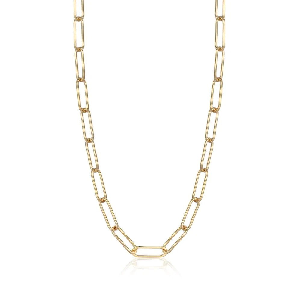 Ania Haie Gold Plate Paperclip Chunky Chain Necklace