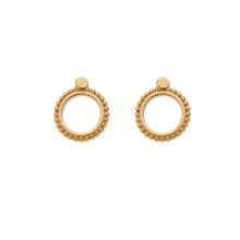Load image into Gallery viewer, ChloBo Yellow Gold Plated New Moon Stud Hoops