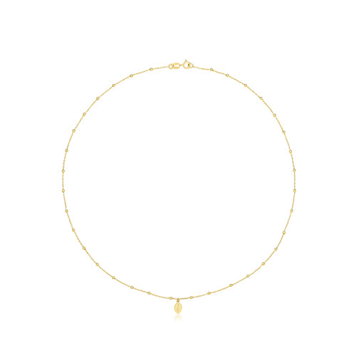 9ct Yellow Gold Beaded Necklet with Miraculous Medal