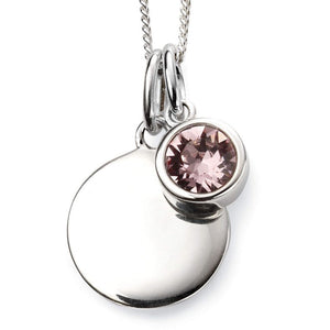 Sterling Silver June Crystal Birthstone Personalising Necklace