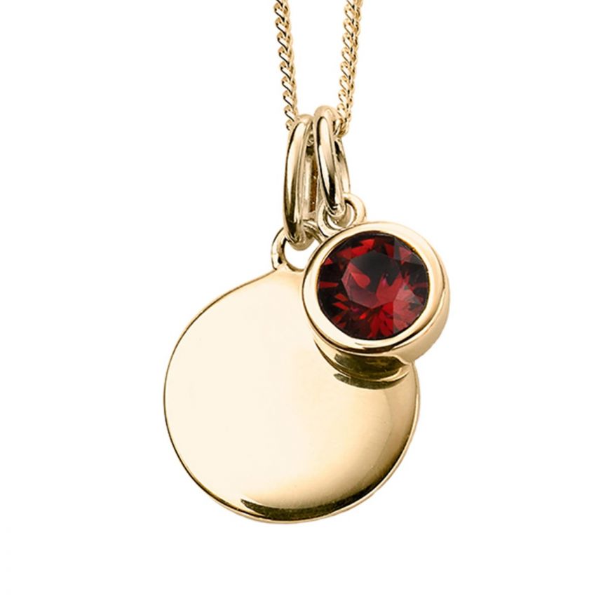 Yellow Gold Plate Crystal Birthstone Personalising Necklace's