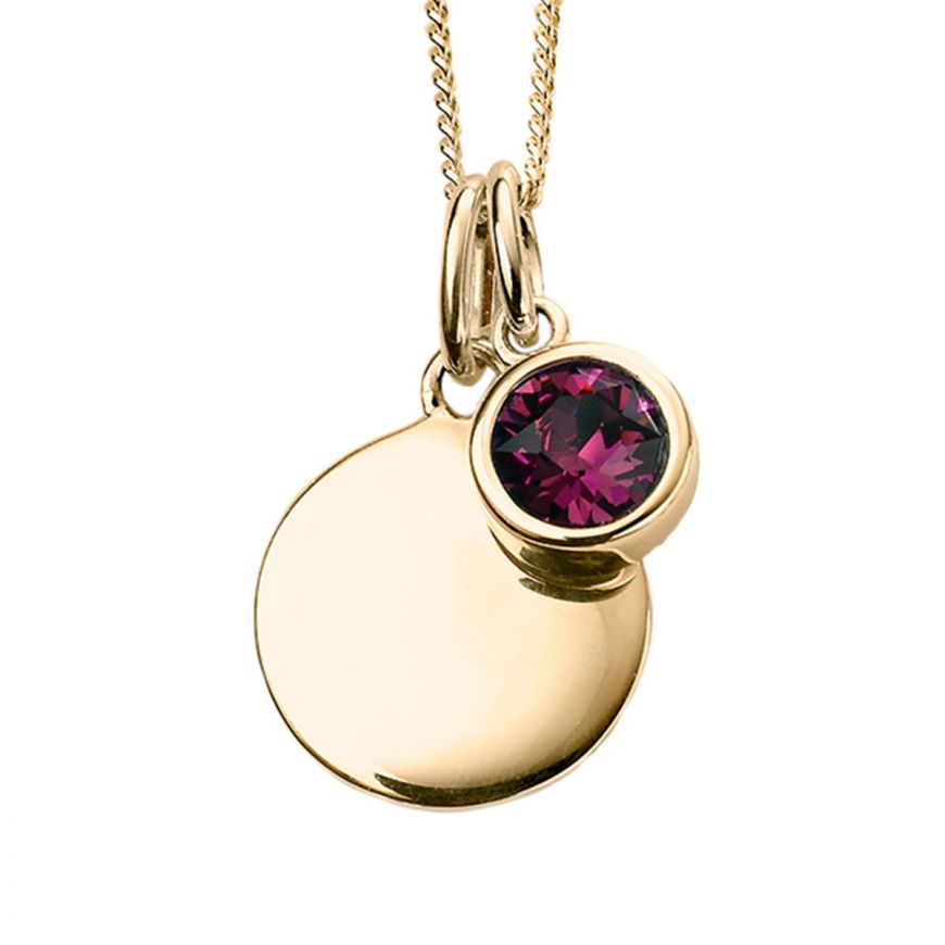 Yellow Gold Plate Crystal Birthstone Personalising Necklace's