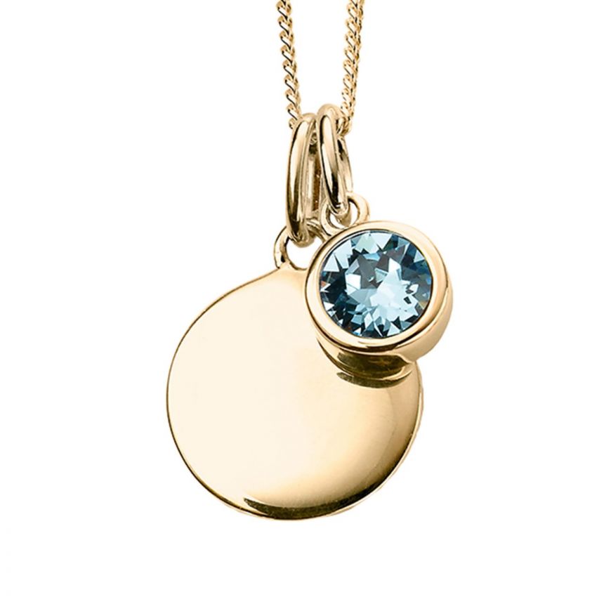 Yellow Gold Plate Crystal Birthstone Personalising Necklace's