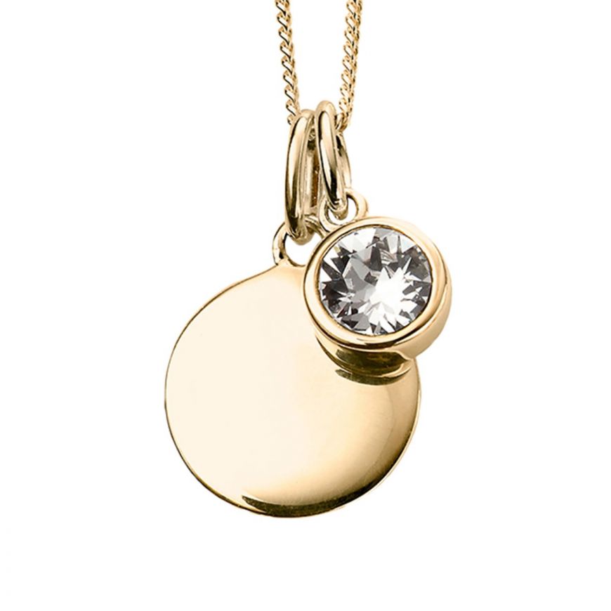 Yellow Gold Plate Crystal Birthstone Personalising Necklace's
