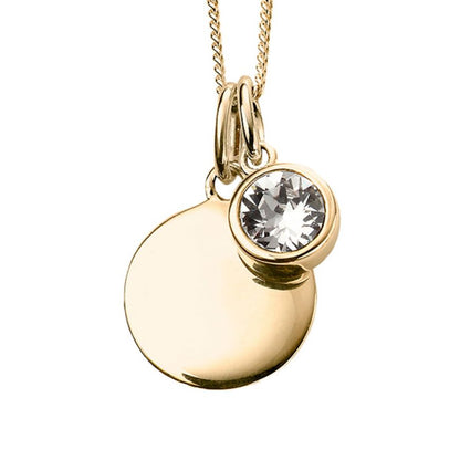 Yellow Gold Plate Crystal Birthstone Personalising Necklace's
