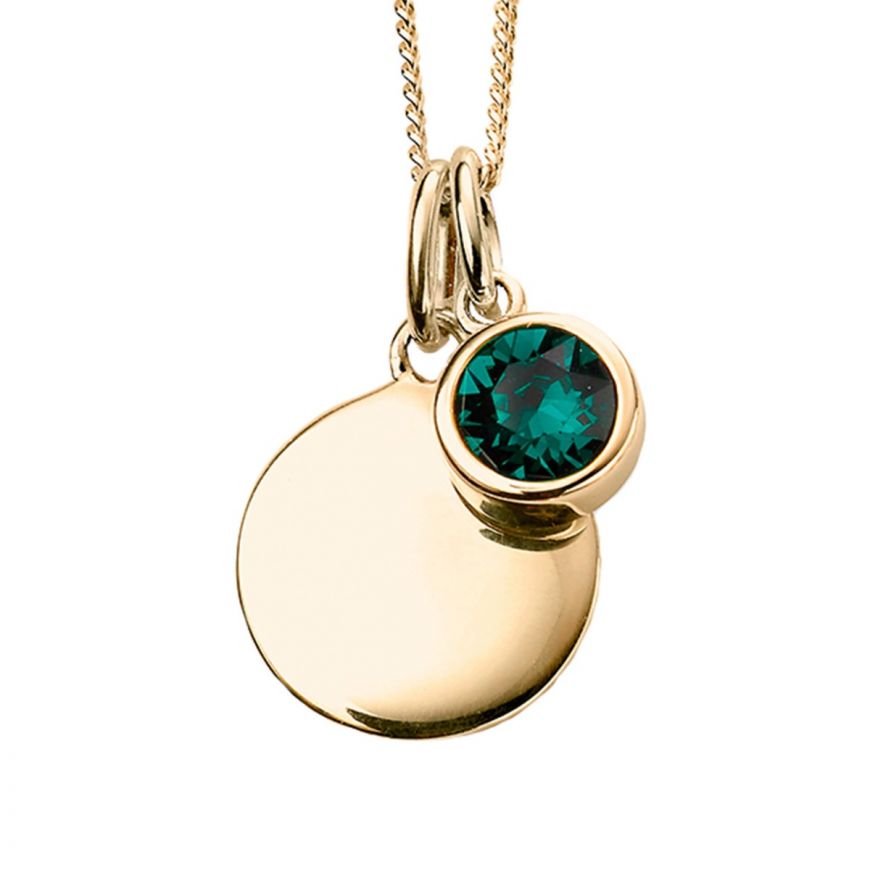 Yellow Gold Plate Crystal Birthstone Personalising Necklace's