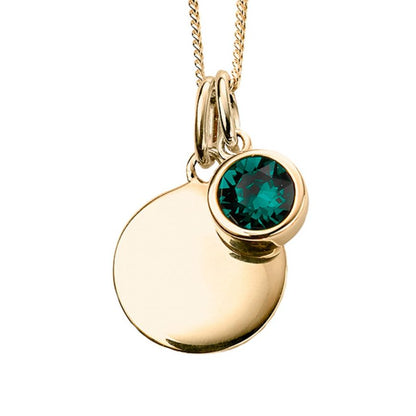 Yellow Gold Plate Crystal Birthstone Personalising Necklace's