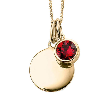 Yellow Gold Plate Crystal Birthstone Personalising Necklace's