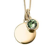 Load image into Gallery viewer, Yellow Gold Plate August Crystal Birthstone Personalising Necklace