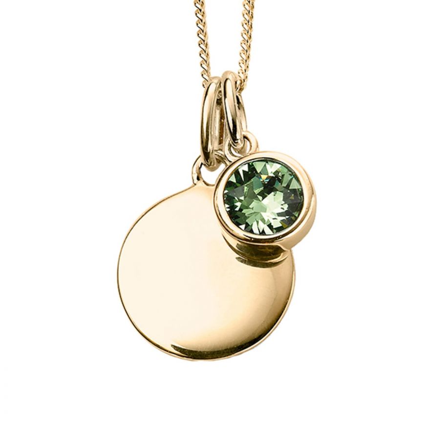 Yellow Gold Plate Crystal Birthstone Personalising Necklace's