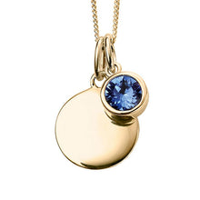 Load image into Gallery viewer, Yellow Gold Plate September Crystal Birthstone Personalising Necklace
