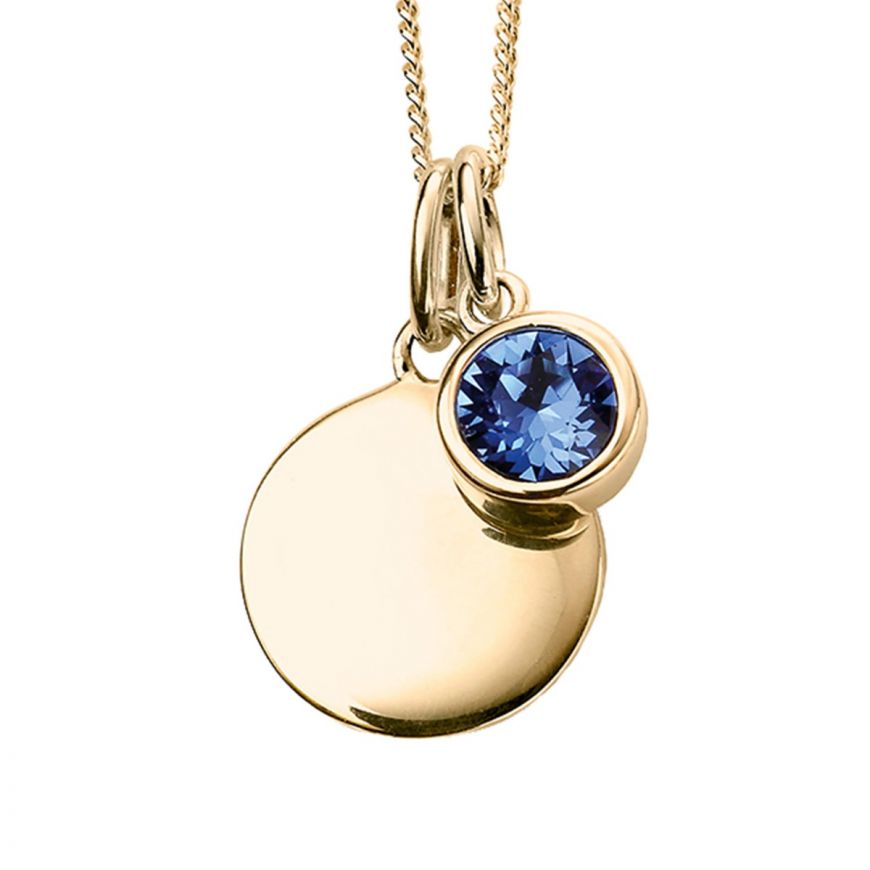 Yellow Gold Plate Crystal Birthstone Personalising Necklace's