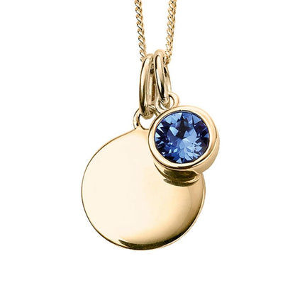 Yellow Gold Plate Crystal Birthstone Personalising Necklace's