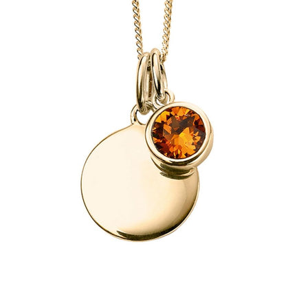 Yellow Gold Plate Crystal Birthstone Personalising Necklace's