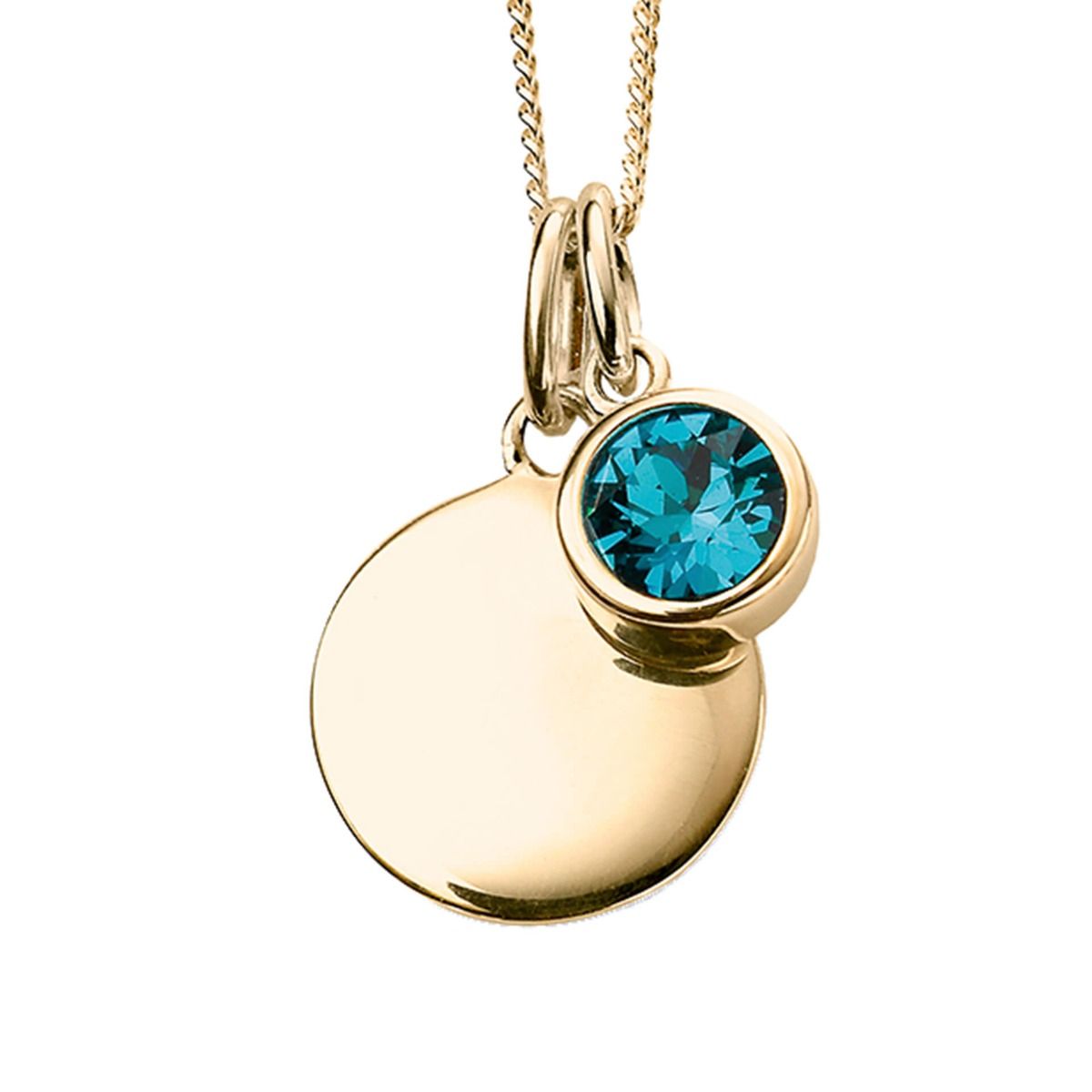 Yellow Gold Plate Crystal Birthstone Personalising Necklace's