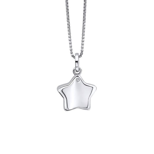 Sterling Silver Children's Diamond Star Locket Necklace