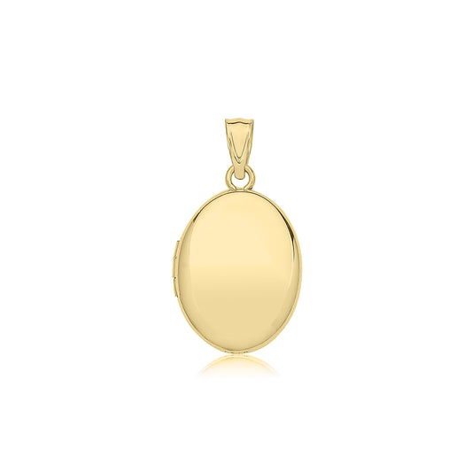9ct Yellow Gold Oval Locket Pendant Excl. Chain
