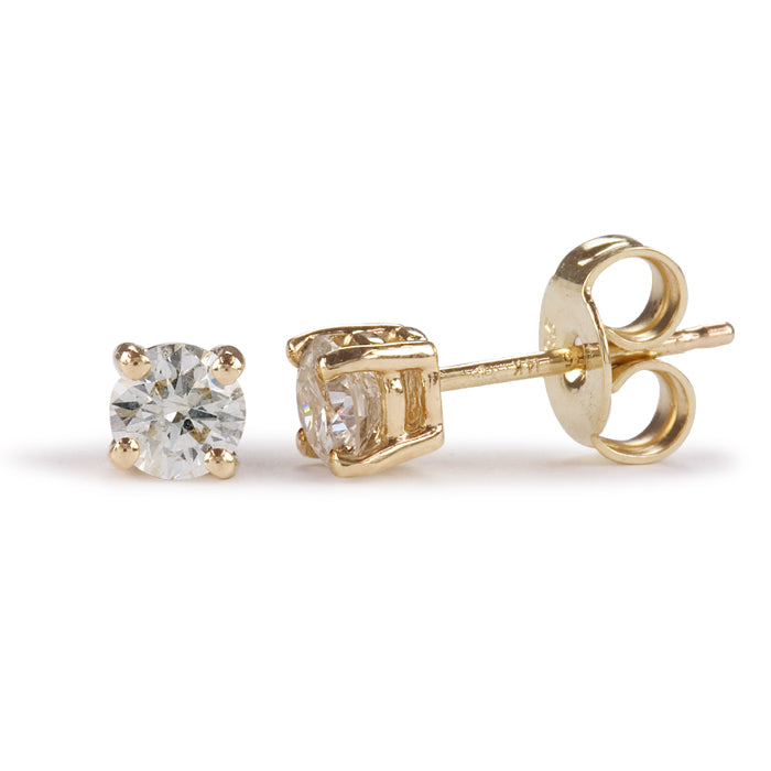 9ct Yellow Gold Claw Set 0.20ct Diamond Earrings