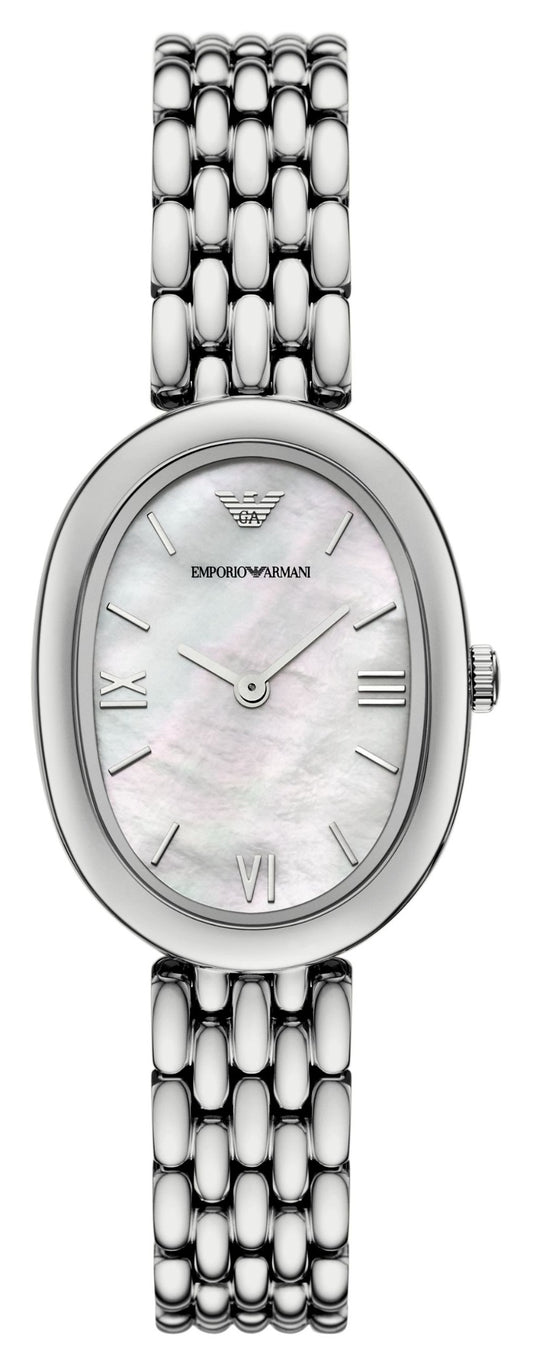Emporio Armani 26mm Ophelia Mother of Pearl Dial Stainless Steel Link Watch