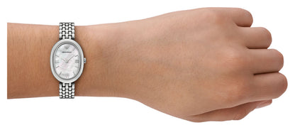 Emporio Armani 26mm Ophelia Mother of Pearl Dial Stainless Steel Link Watch