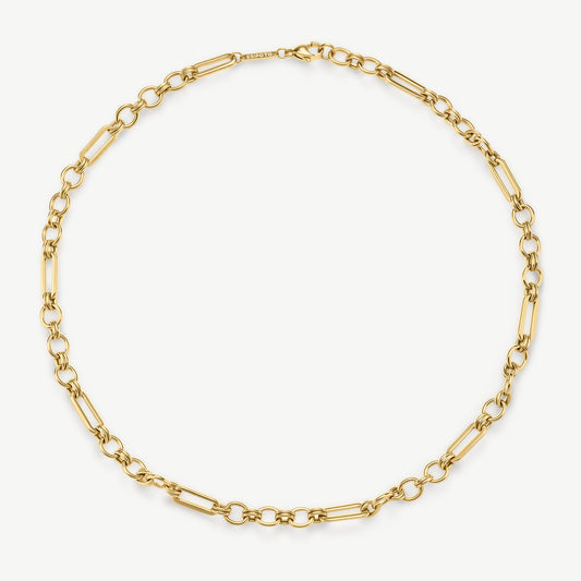D.LOUISE Yellow Gold Plate Eternal Link Chain Necklace