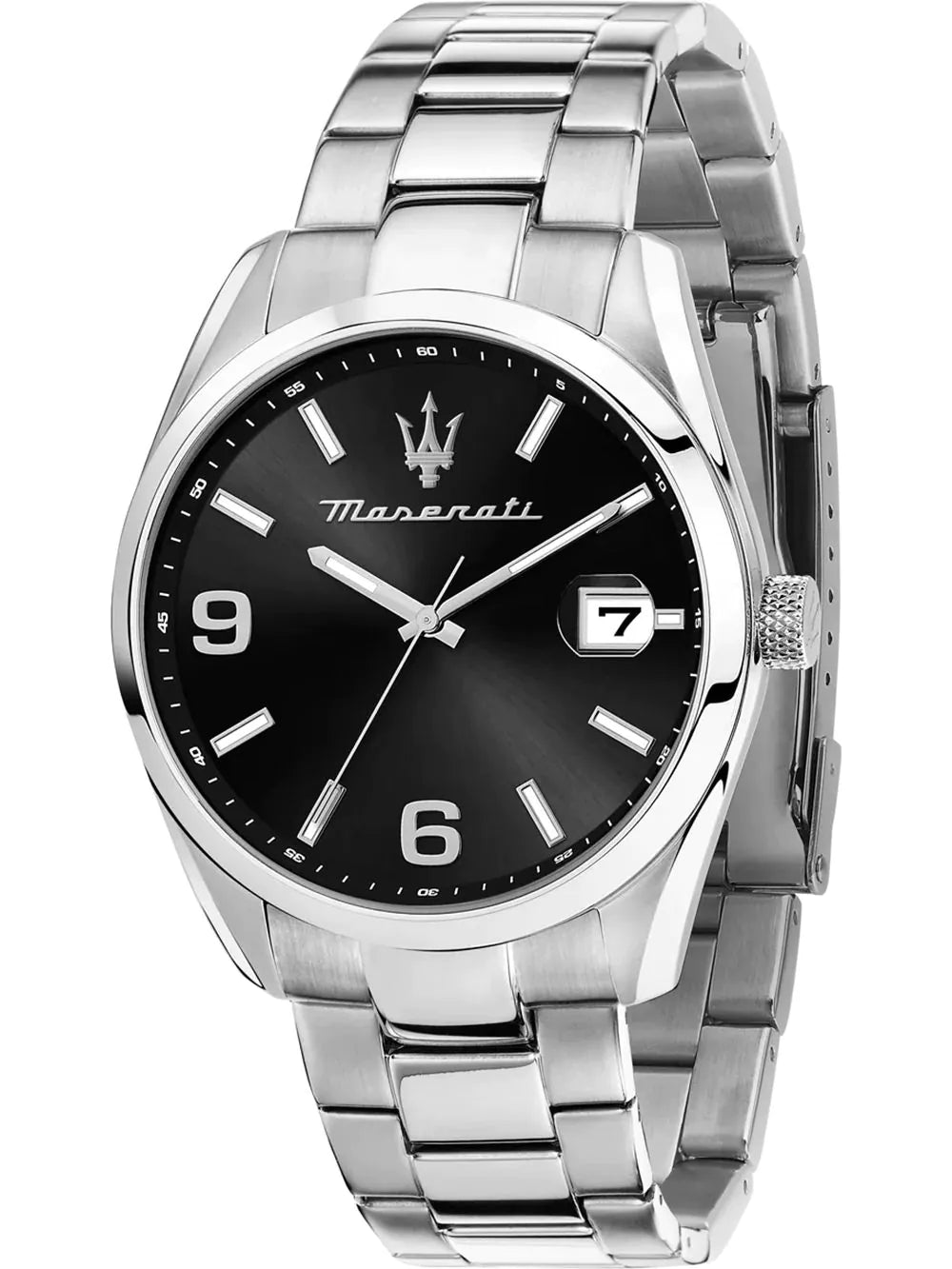 Maserati 43mm Attrazione Black Dial Stainless Steel Bracelet Watch