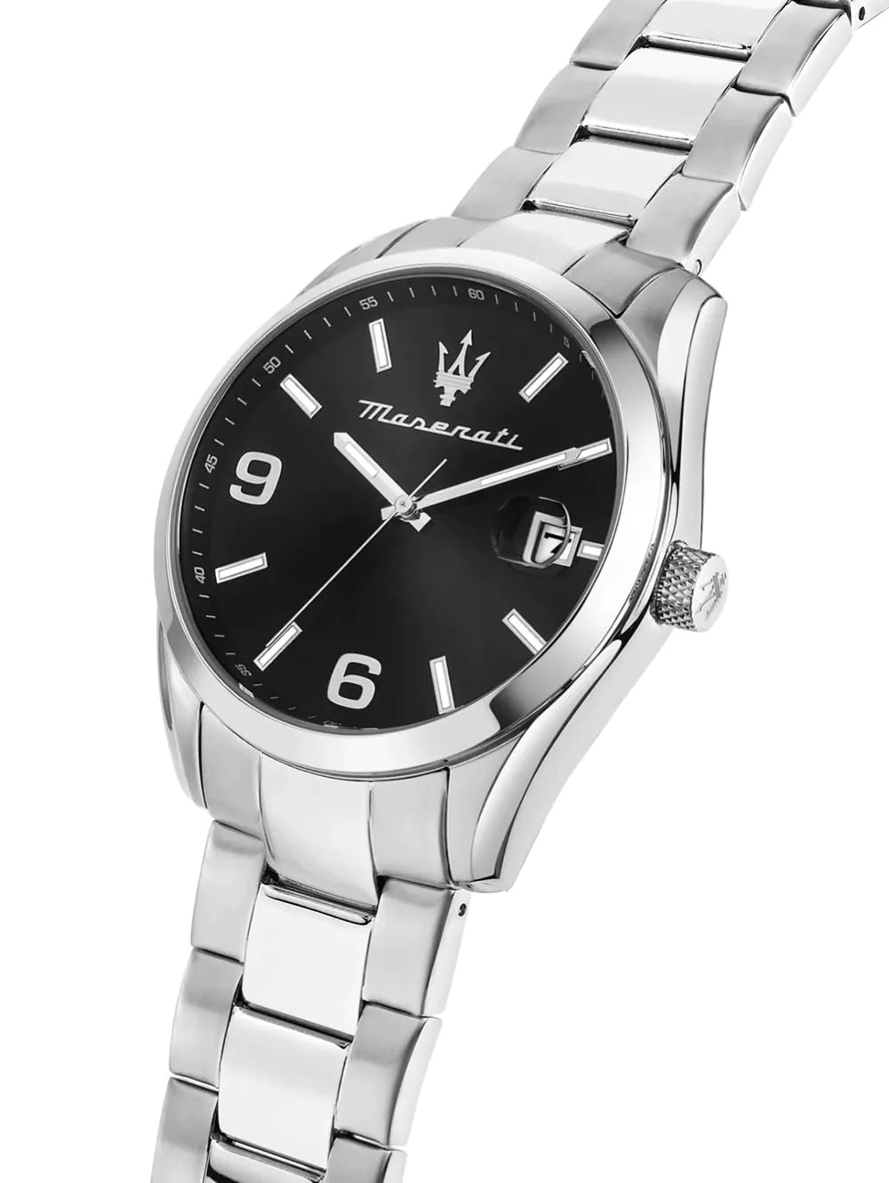 Maserati 43mm Attrazione Black Dial Stainless Steel Bracelet Watch