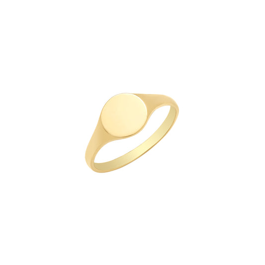 9ct Yellow Gold Children's Plain Round Signet Ring