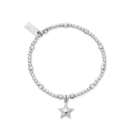 ChloBo Sterling Silver Sparkle Beaming Star Bracelet