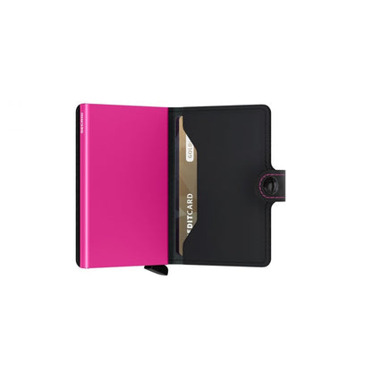 SECRID Matte Black & Fuchsia Mini Wallet