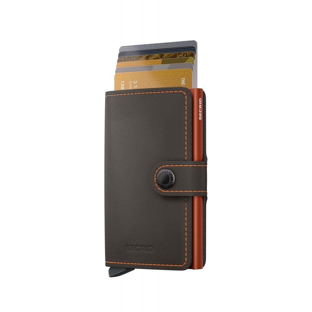 SECRID Matte Truffle & Orange Mini Wallet