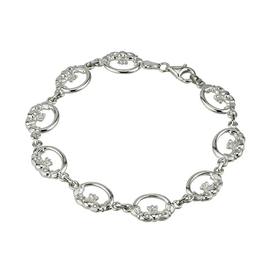 Sterling Silver Claddagh Link Bracelet