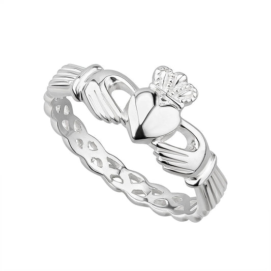 Sterling Silver Weave Claddagh Ring