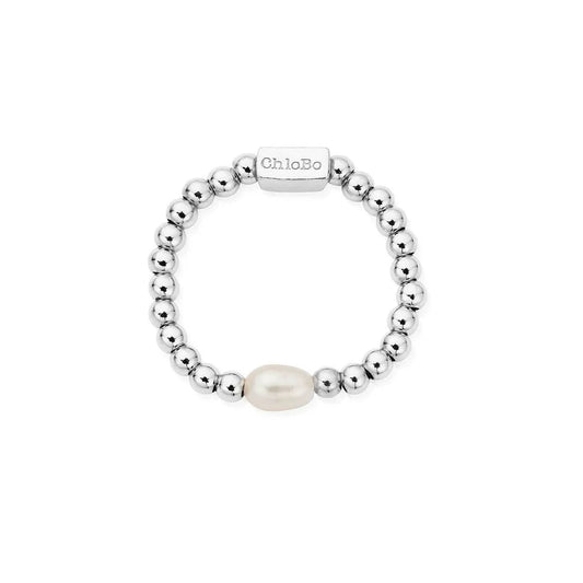ChloBo Sterling Silver Mini Pearl Ring - Size Medium