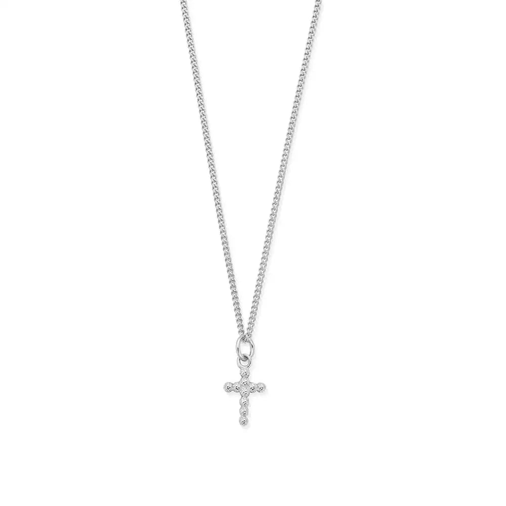 ChloBo MAN Sterling Silver Curb & Beaded Cross Chain Necklace